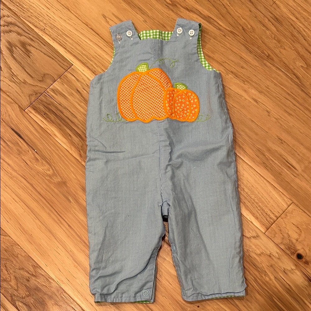 Gray Pumpkin Overalls for Kids